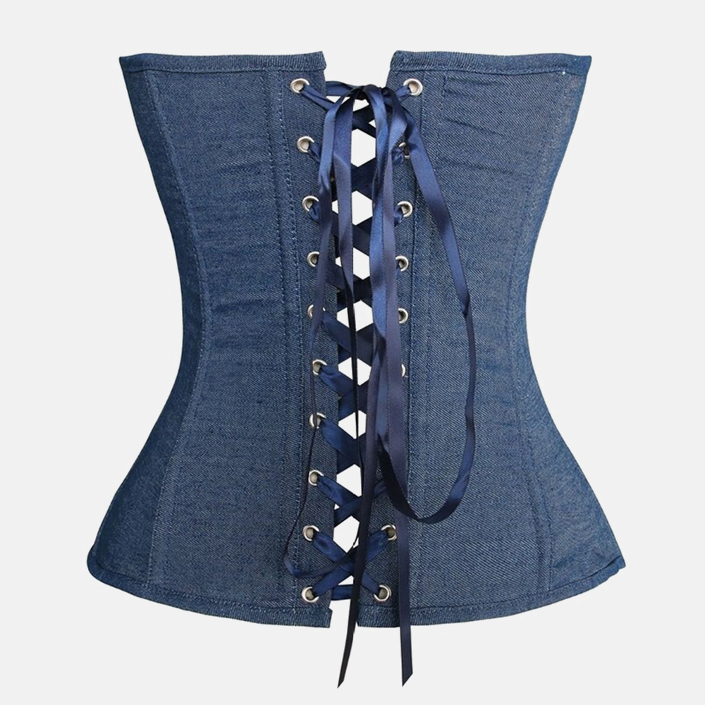 Corset bustier en jean zoom dos