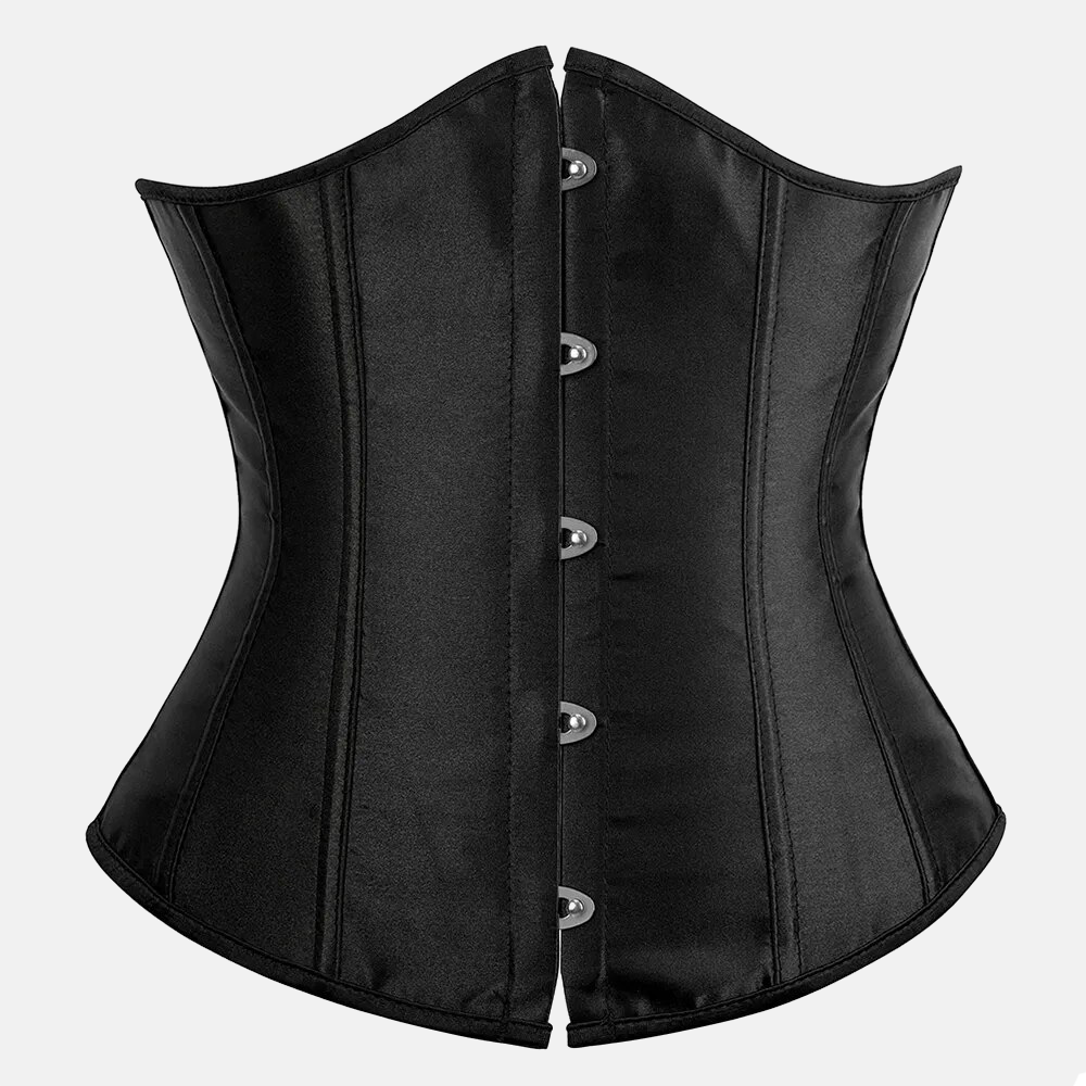 Corset serre-taille noir zoom face