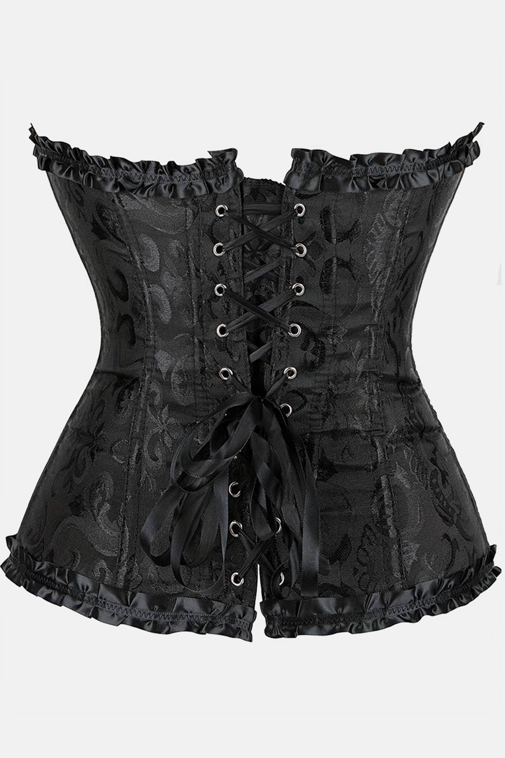 Corset victorien noir vu de dos