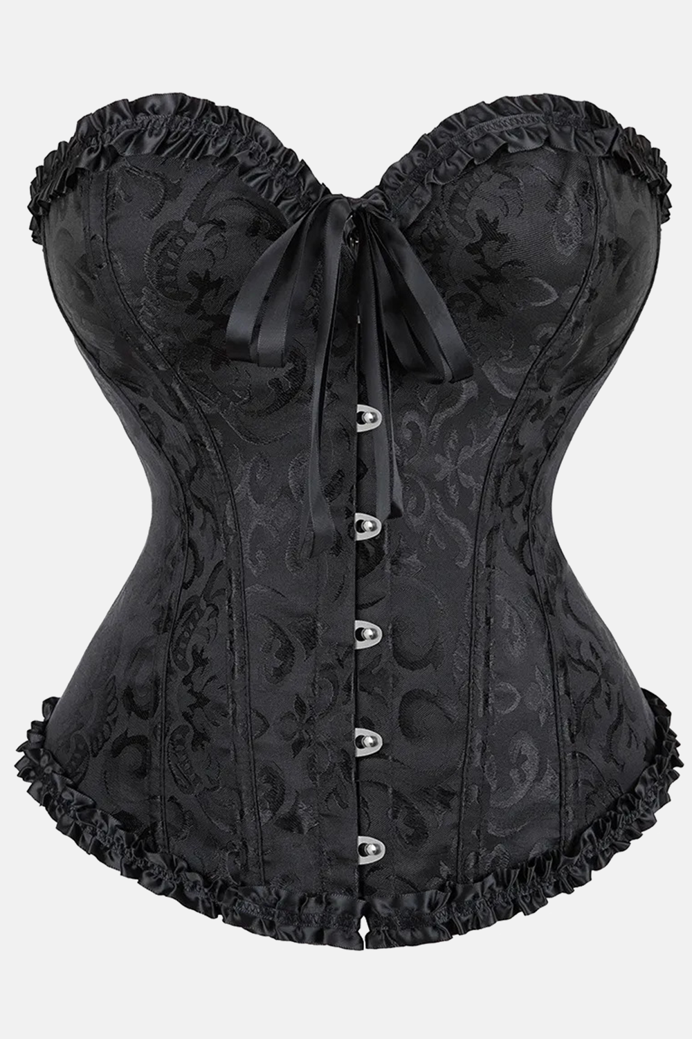 Corset victorien noir vu de face