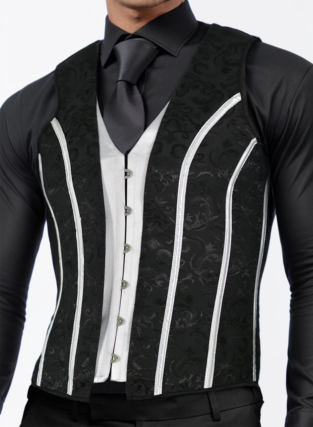 Gilet Traditionnel Victorien Steampunk Pour Homme - Corset Smoking Élégant Sans Manches