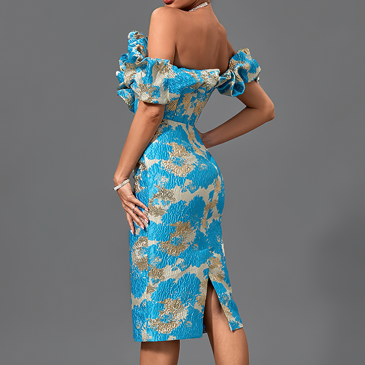 Robe corset cocktail vue de dos