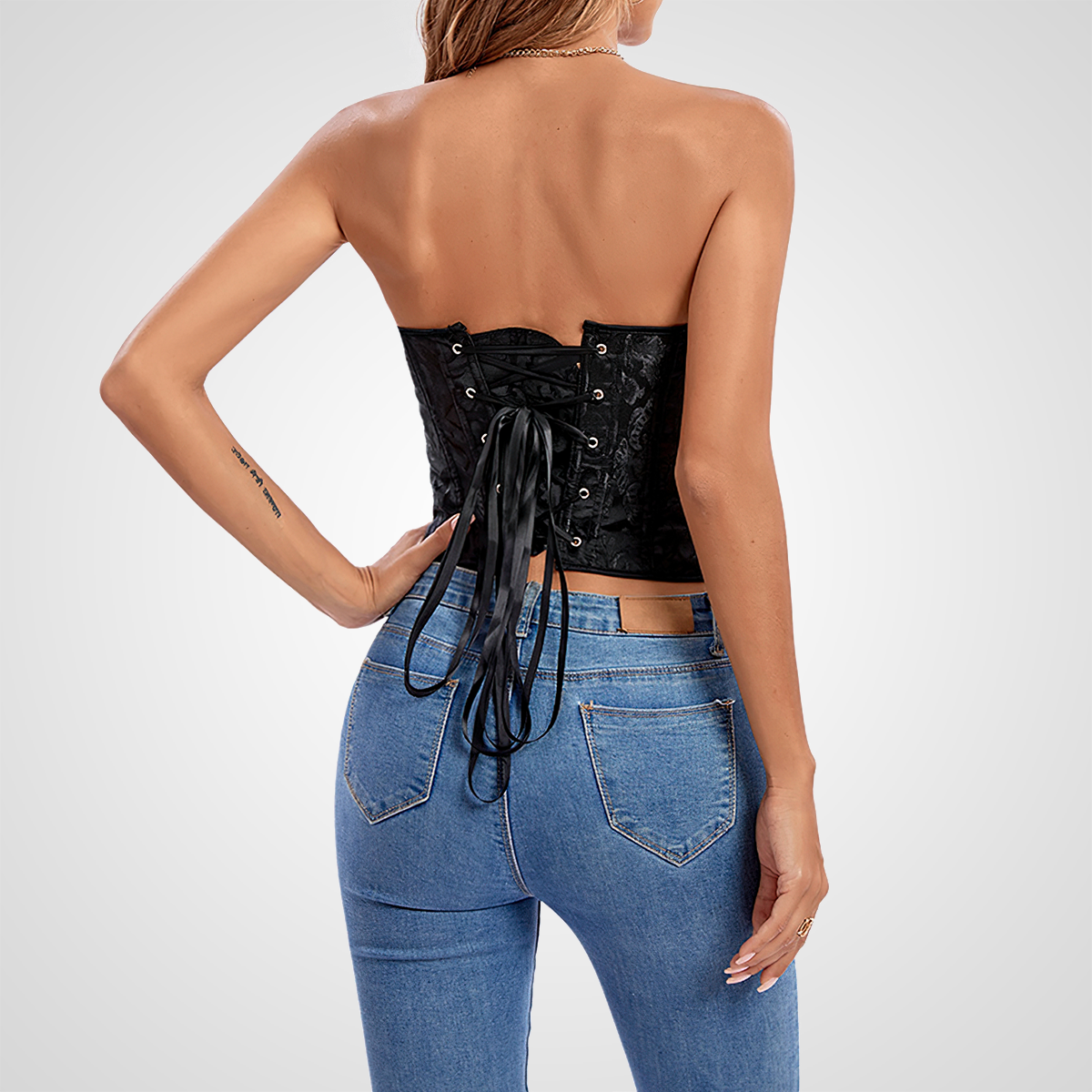 Bustier corset court vu de dos