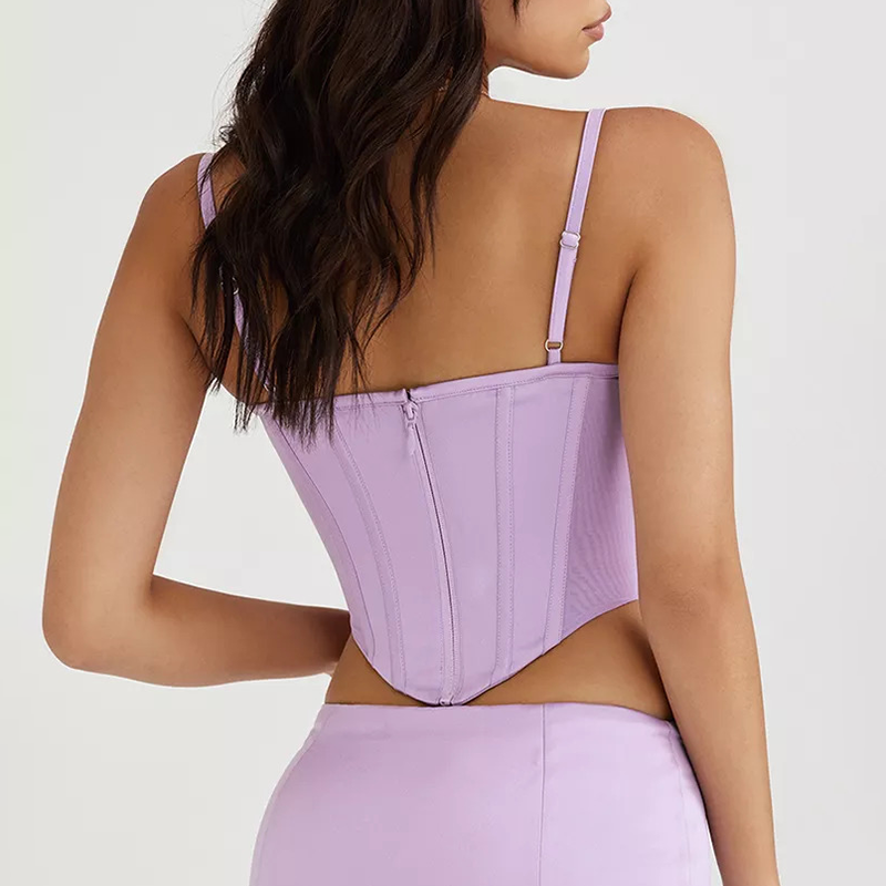 Bustier femme violet vu de dos