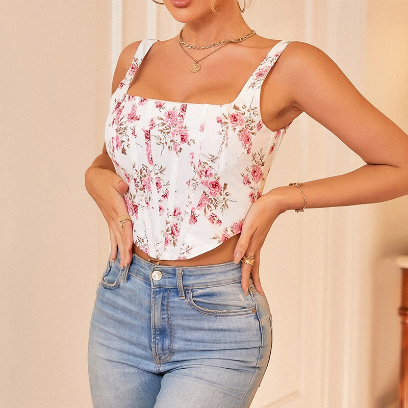 Bustier fleurs vu de profil