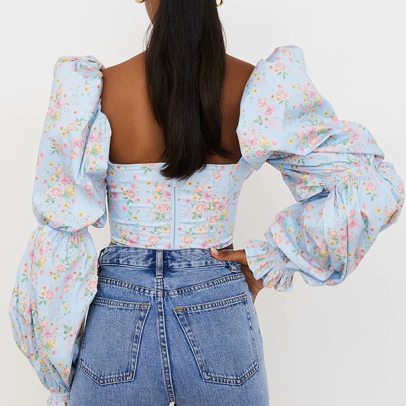 Bustier manche bouffante élégant vu de dos