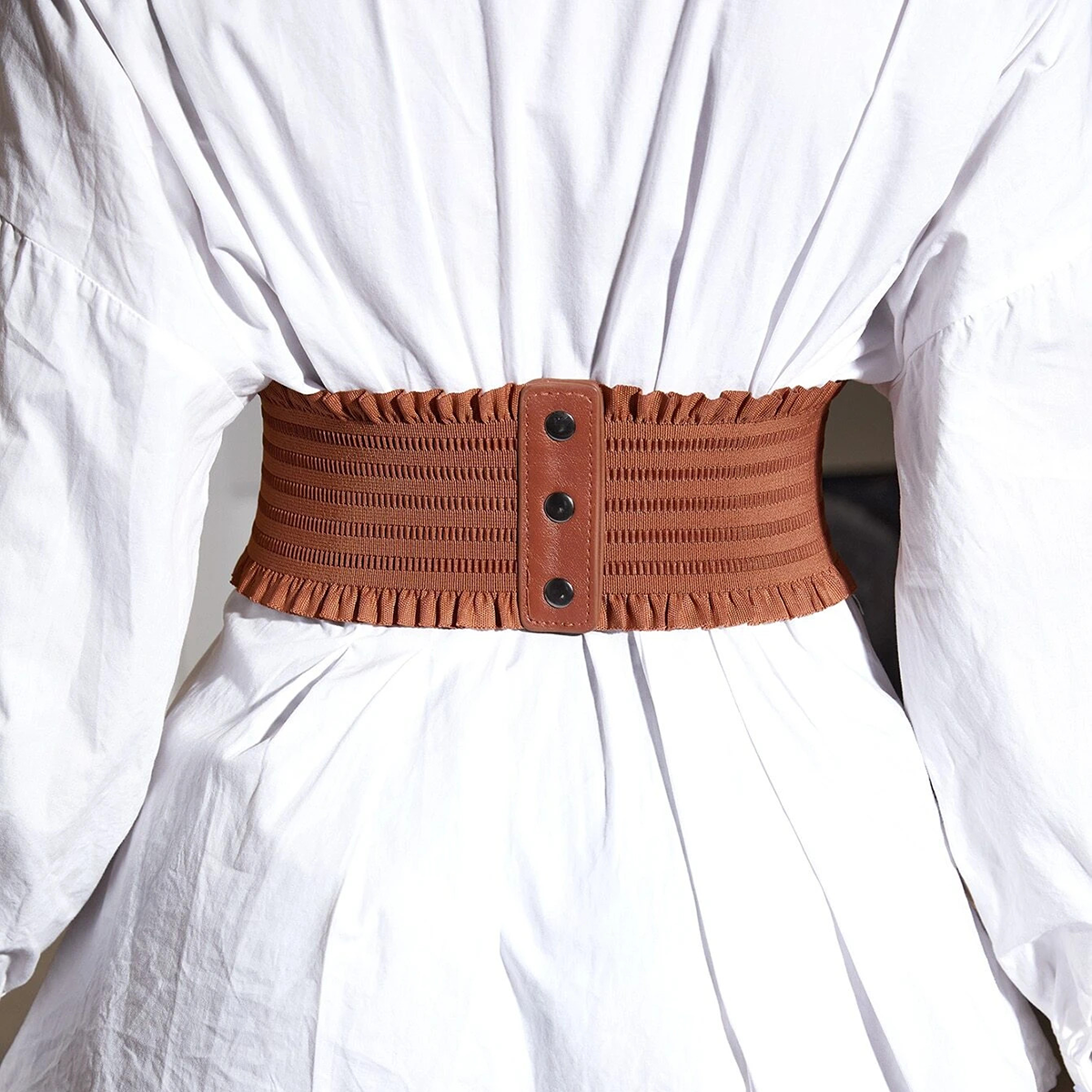 Ceinture corset camel vue de dos