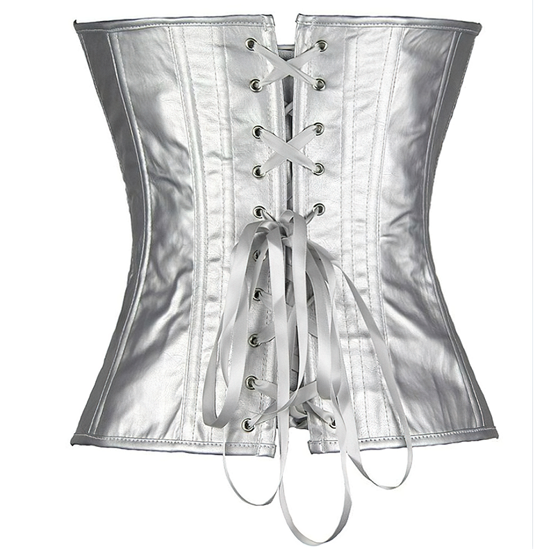 Corset argenté vu de dos