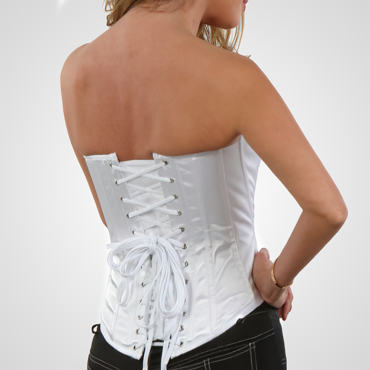 Corset blanc simple vu de dos