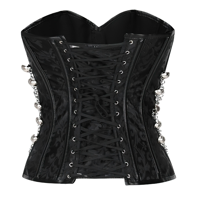 Zoom sur un corset noir gothique vu de dos