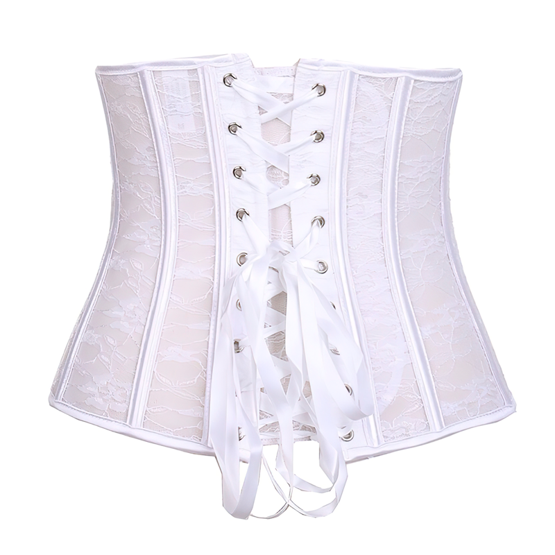 Zoom sur un corset serre-taille avec dentelle vu de dos