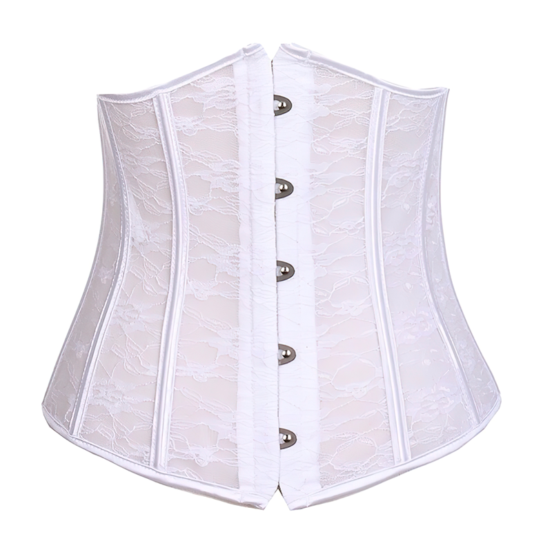 Zoom sur un corset serre-taille avec dentelle vu de face