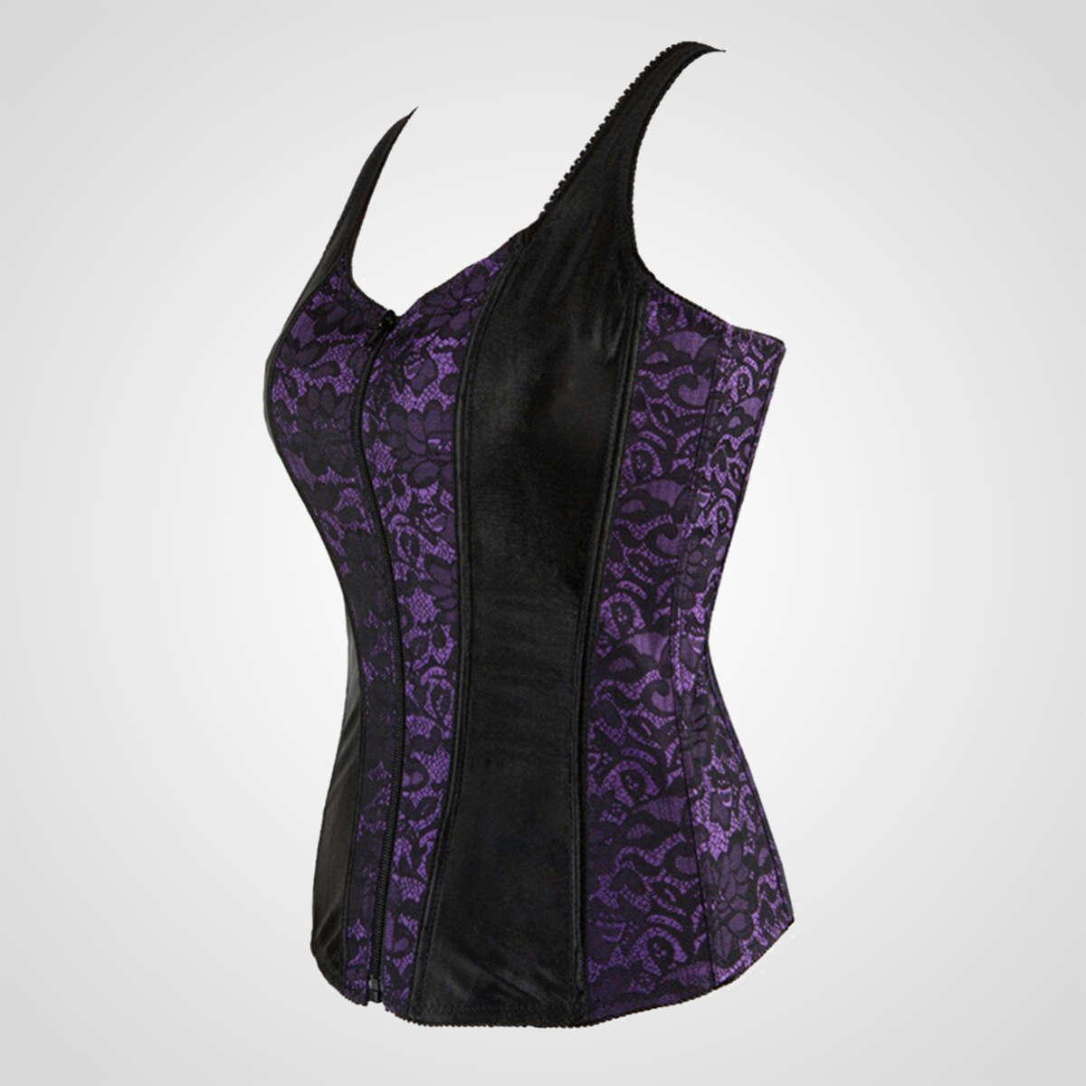 Corset violet noir vu de profil