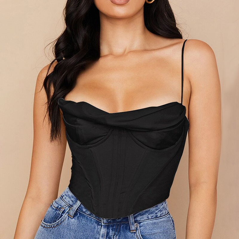 Bretelles Haut Bustier Noir Femme Top Sans Bretelle Bustier Top