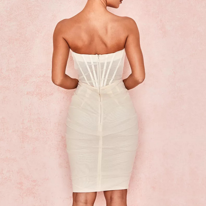 Robe corset bustier gainant long vue de dos