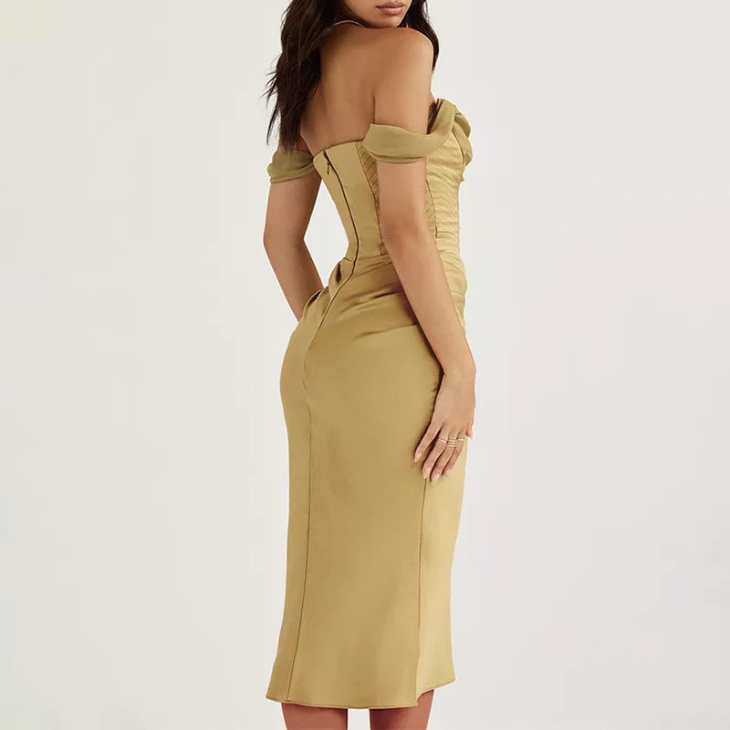 Robe corset vert vue de dos