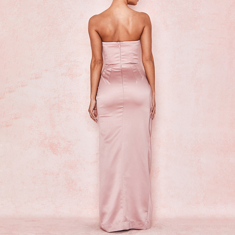 Robe de soirée longue corset bustier vue de dos