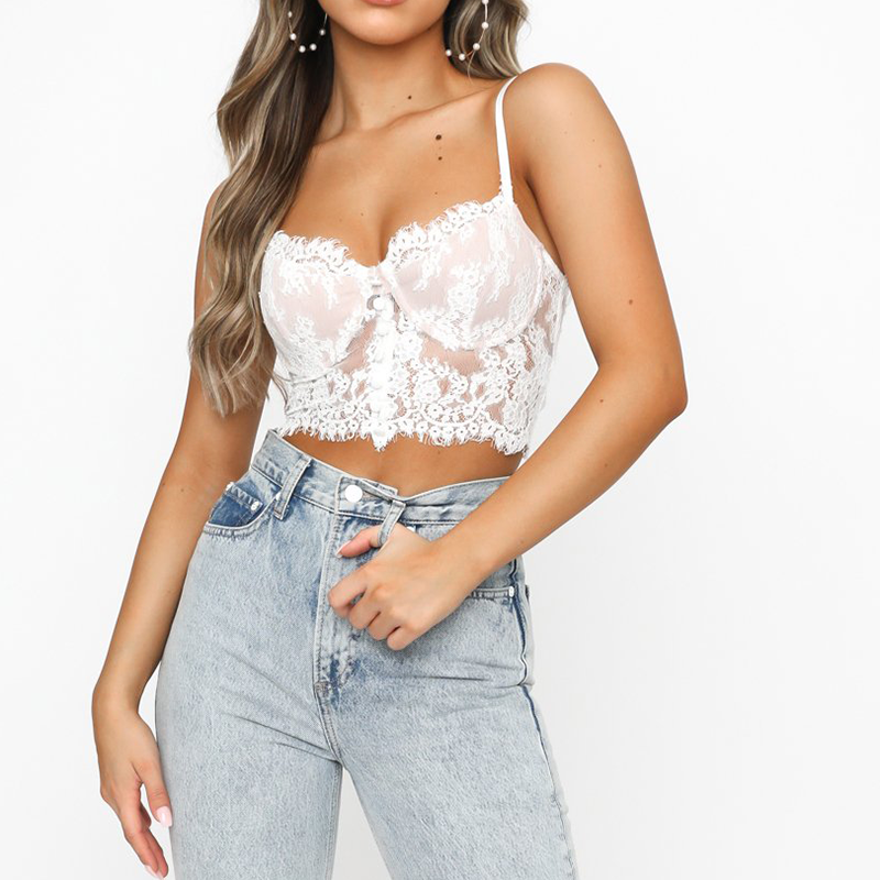 Top bustier dentelle blanc