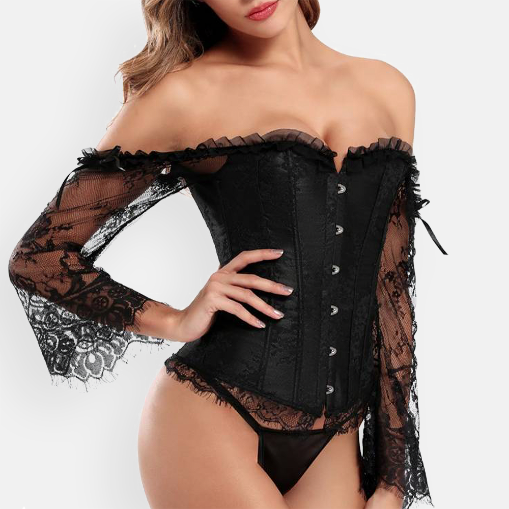 Bustier corset noir vu de profil