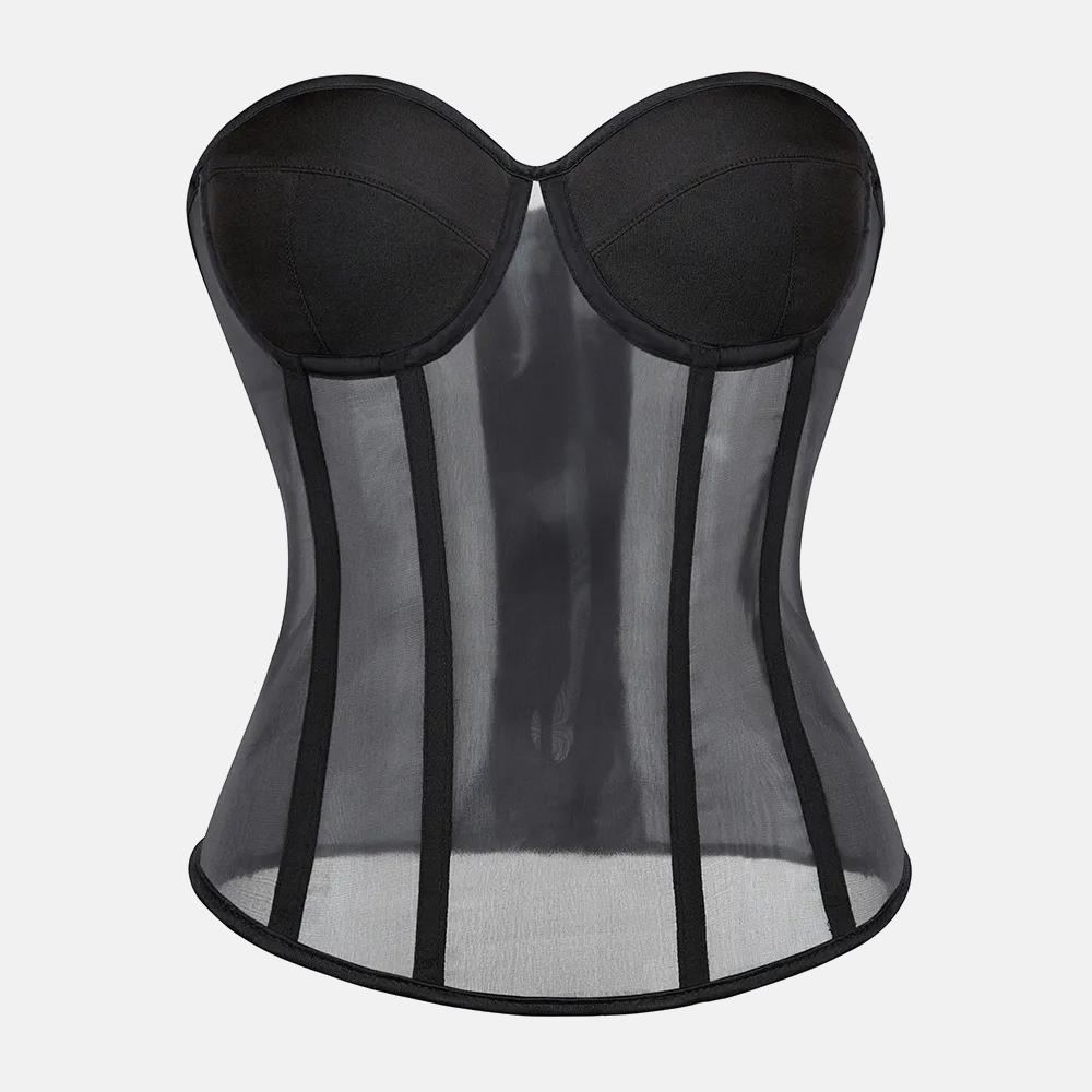 Bustier corset transparent zoom face