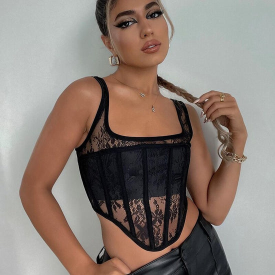 Bustier en dentelle noir