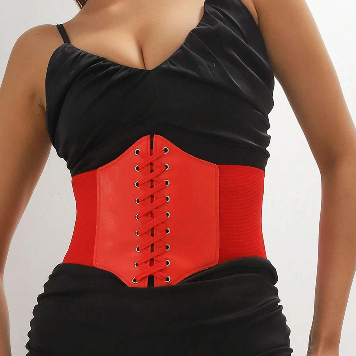 Ceinture corset rouge