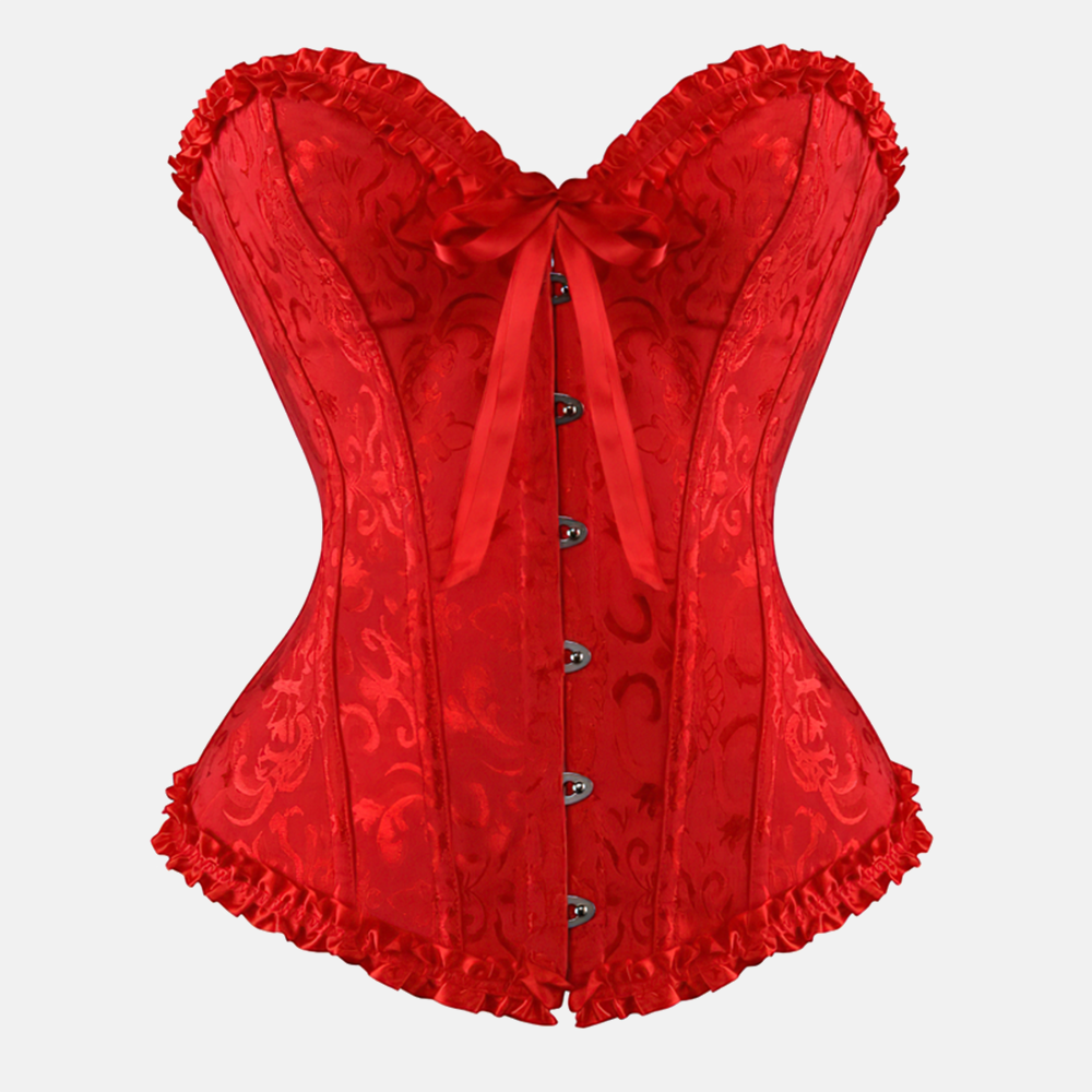 Corset bustier rouge zoom avant