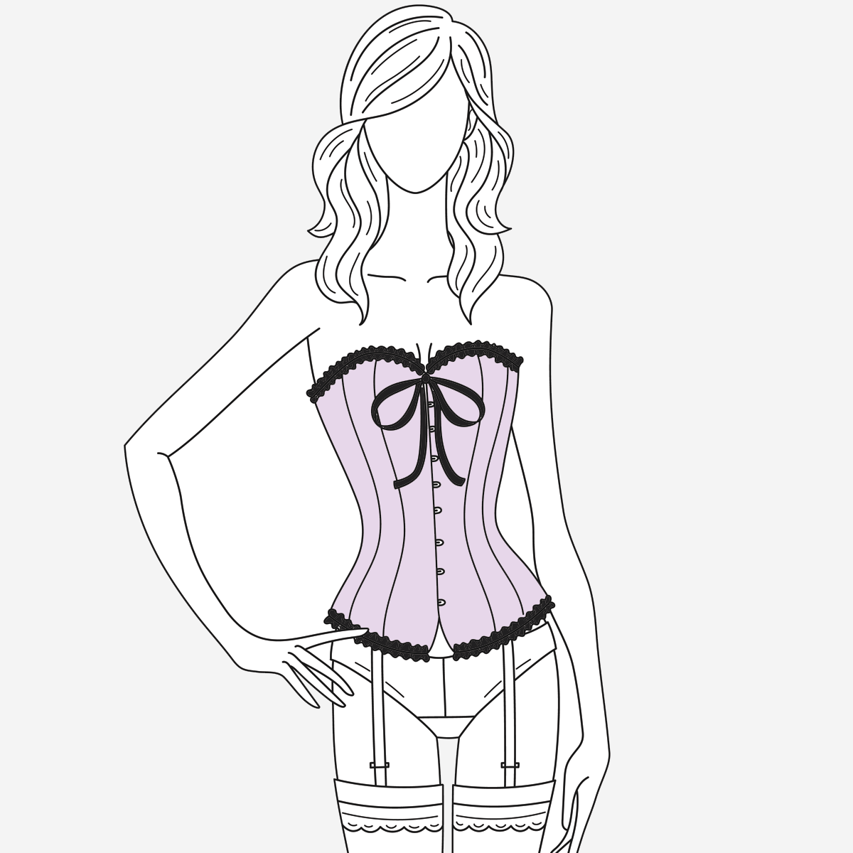 Illustration d'une femme portant un corset