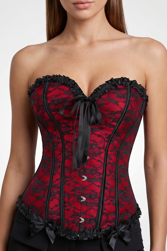 Corset noir et rouge bustier