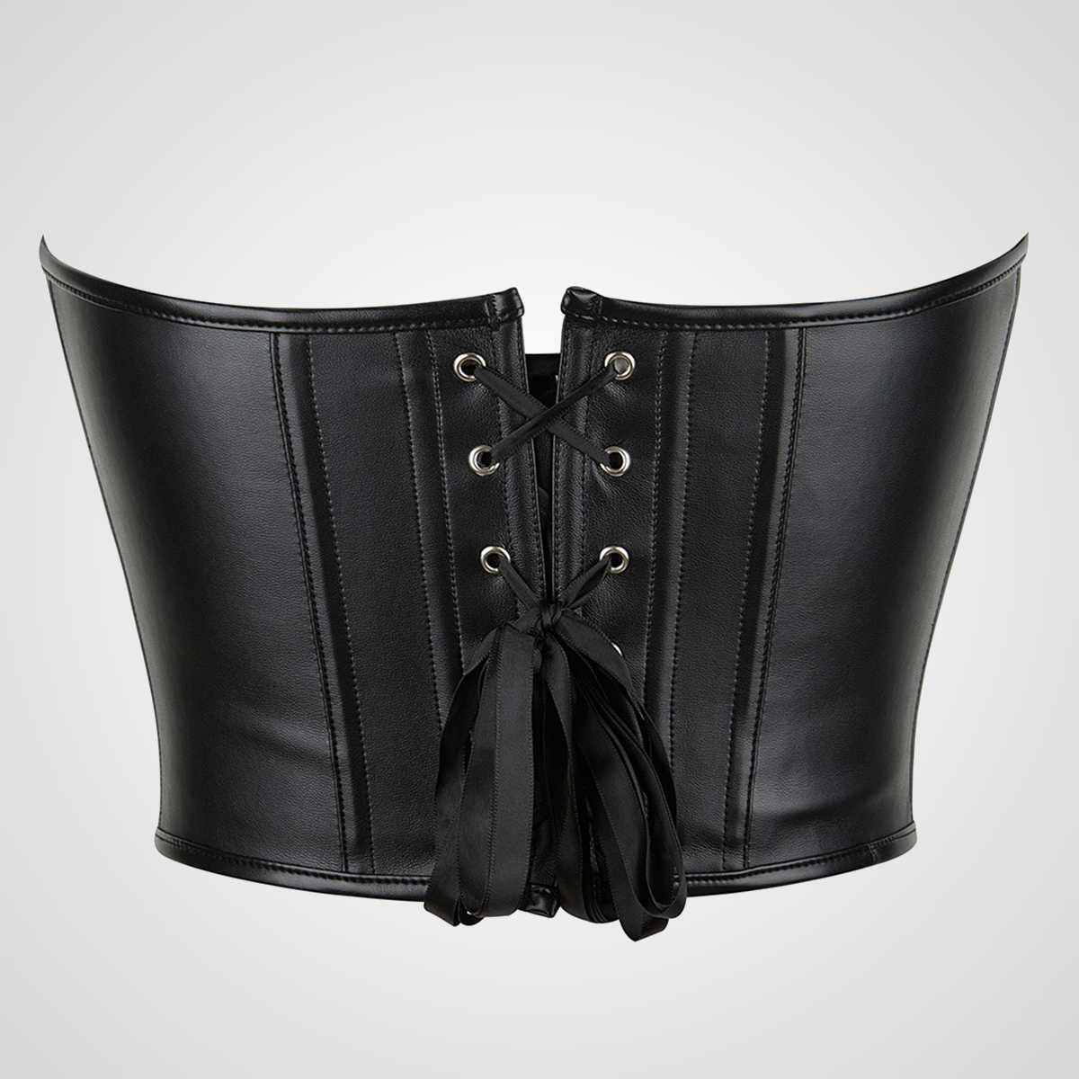 Corset sexy cuir pour femme vu de dos