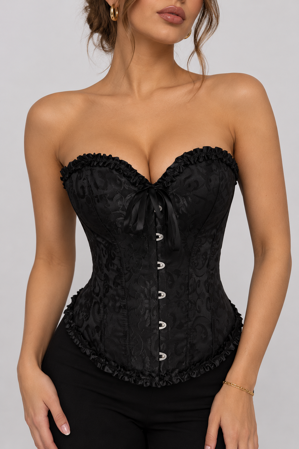 Corset victorien noir bustier