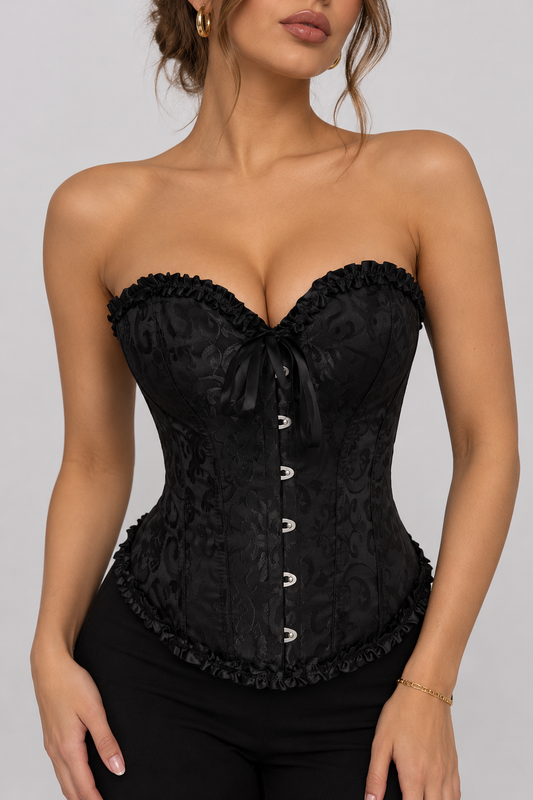 Corset victorien noir bustier