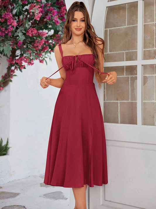 Robe avec corset lacé