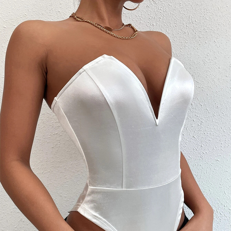 Body bustier blanc vu de profil