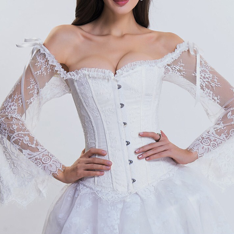 Bustier corset blanc dentelle