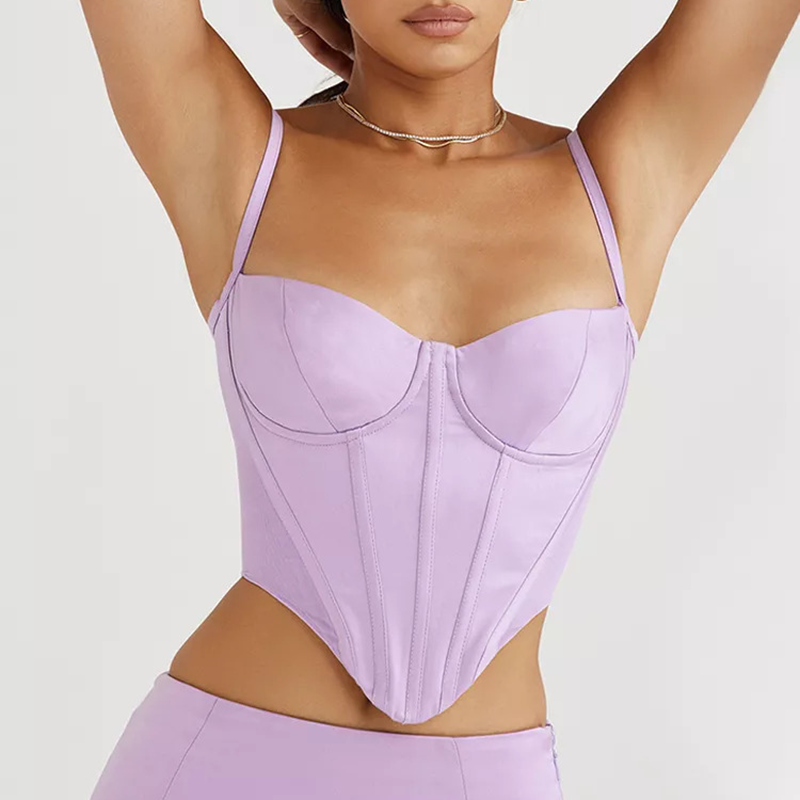 Bustier femme violet vu de face