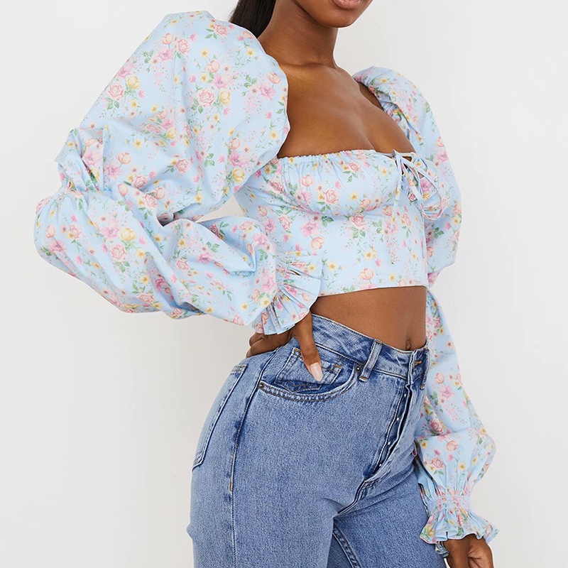 Bustier manche bouffante élégant vu de profil