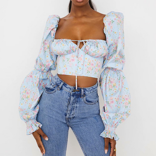 Bustier manche bouffante élégant