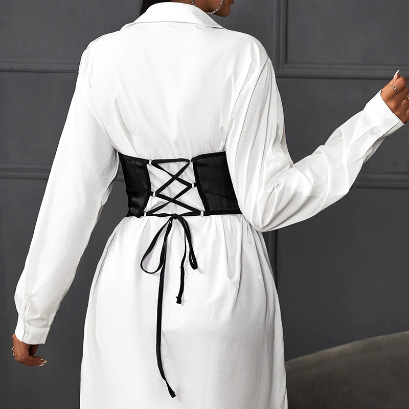 Ceinture corset élastique noire Passion Corset - Main Image