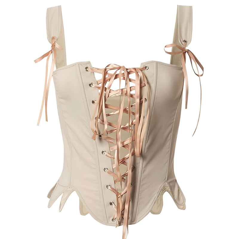 Zoom sur un corset à lacet devant vu de face