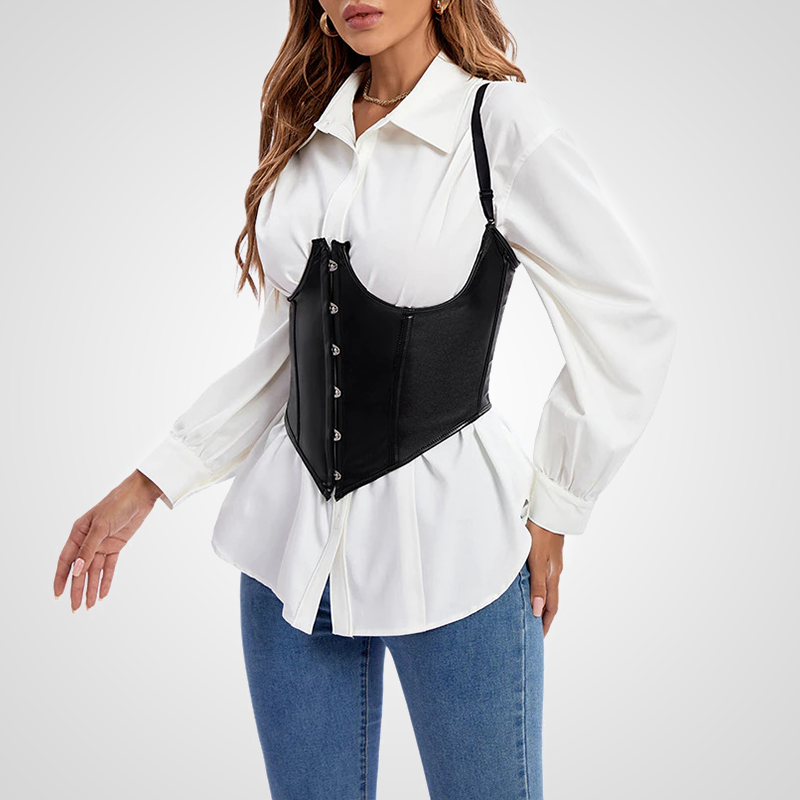 Corset bretelle noir vu de profil