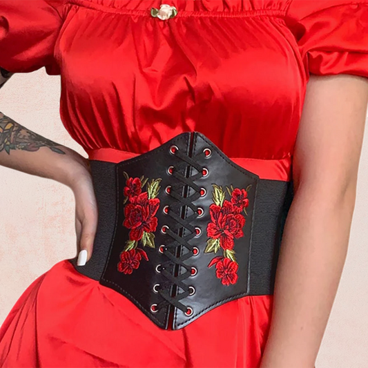 Corset ceinture fleurs
