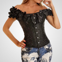 Corset Renaissance Femme Manches Bouffantes - Style Gothique Vintage - Lacets Ajustables - Halloween, Carnaval - 9