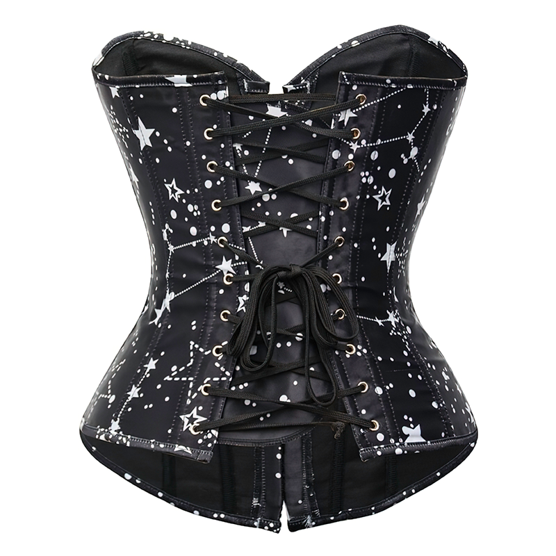 Zoom sur un corset à motif étoile vu de dos