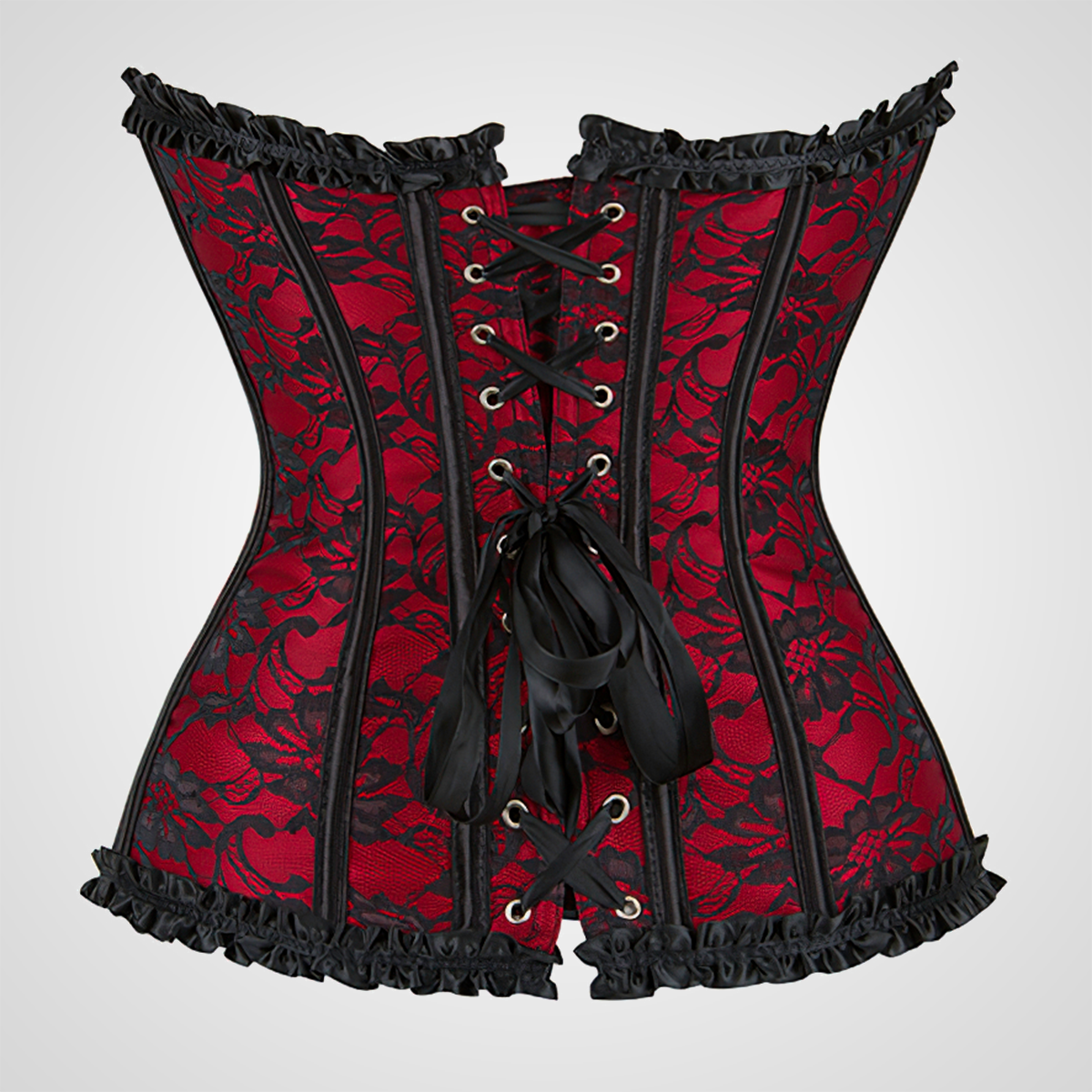Corset noir et rouge bustier Passion Corset