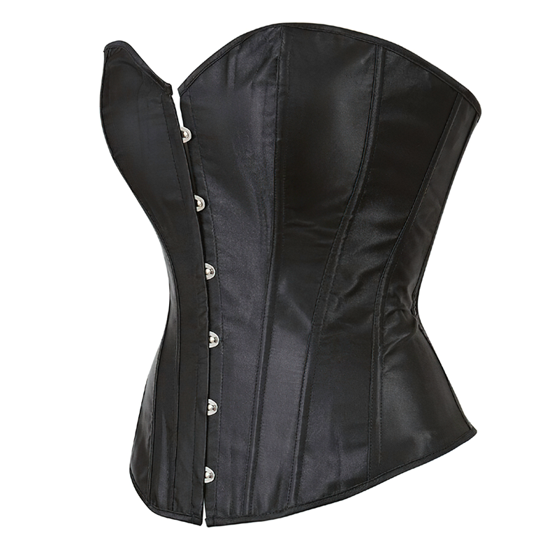 Zoom sur le profil d'un corset noir simple