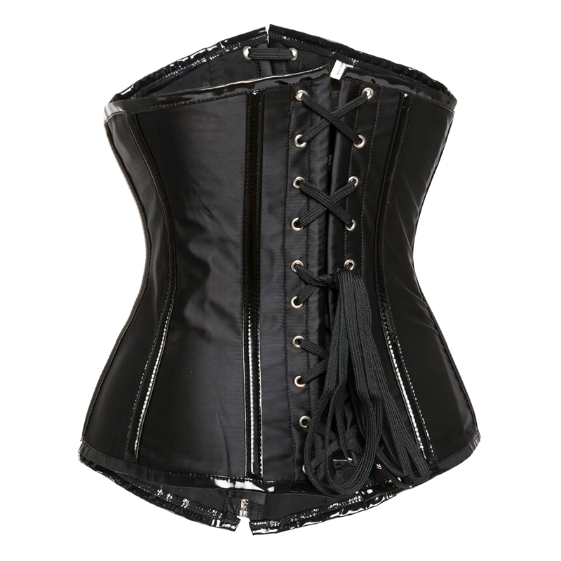 Zoom sur un corset serre-taille gothique vu de dos