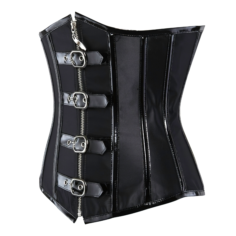 Zoom sur un corset serre-taille gothique vu de profil