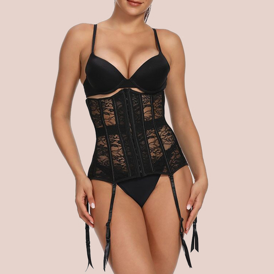 Corset serre-taille porte-jarretelle