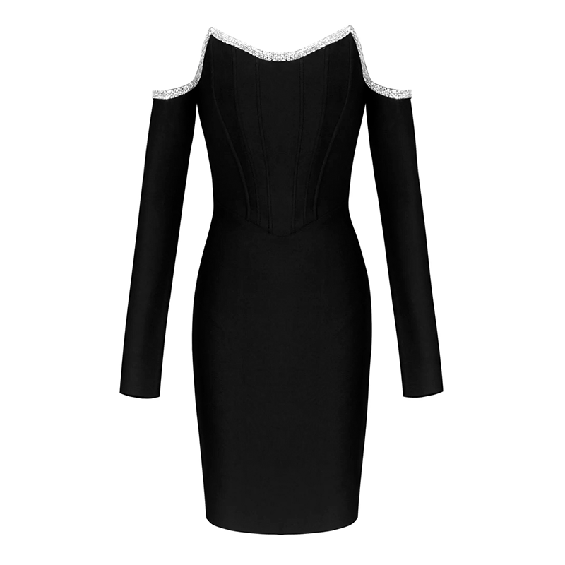 Zoom sur une robe cocktail avec corset et manche vue de face